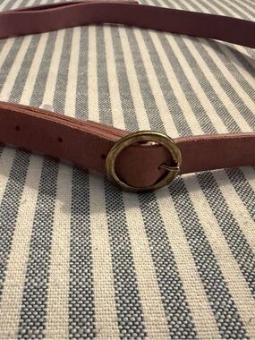 Leather Circle Buckle Belt - Pink